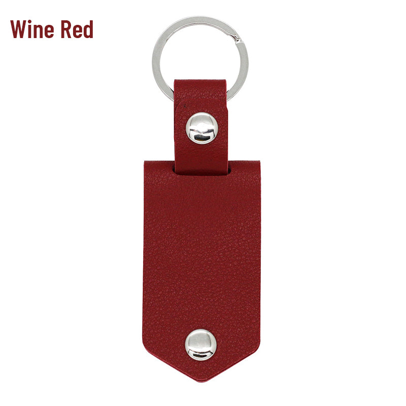 Custom Leather Photo Text Keychain Anniversary Gift For Couple