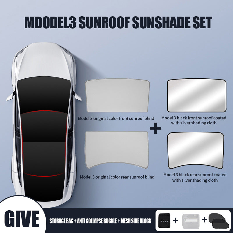 Tesla Model 3/Y Split Sunroof Heat Insulation Sunshade Screen