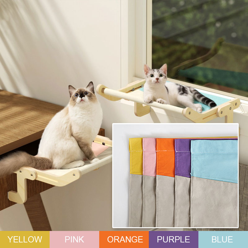 Wooden Window Cat Hanging Bed