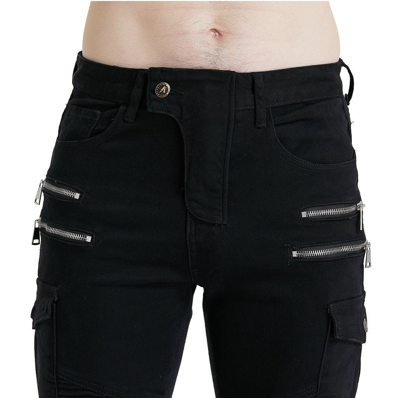 Cargo Multi Pocket Motorcycle Jeans