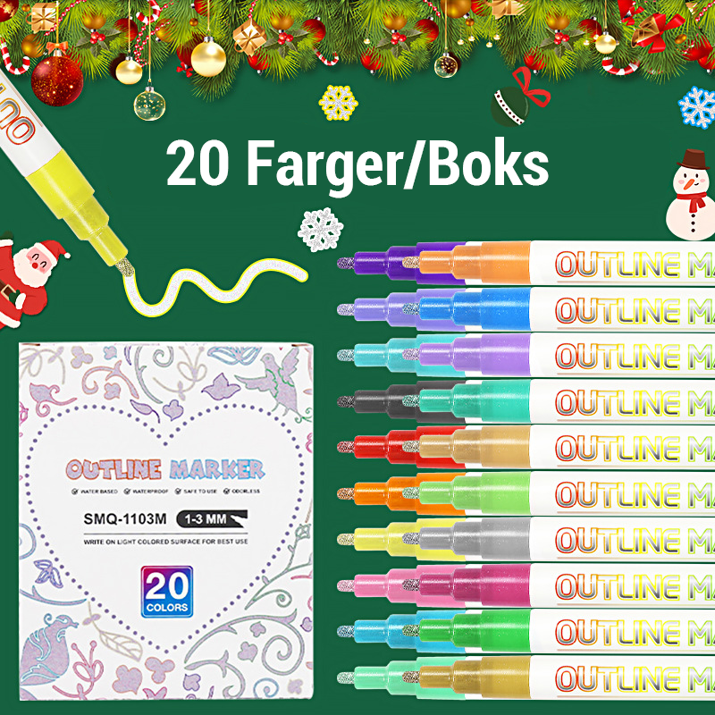 DIY fluoreszierender Doppellinien-Konturstift/highlighter color double line