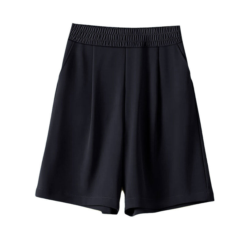 High Waist Ice Silk Suit Shorts