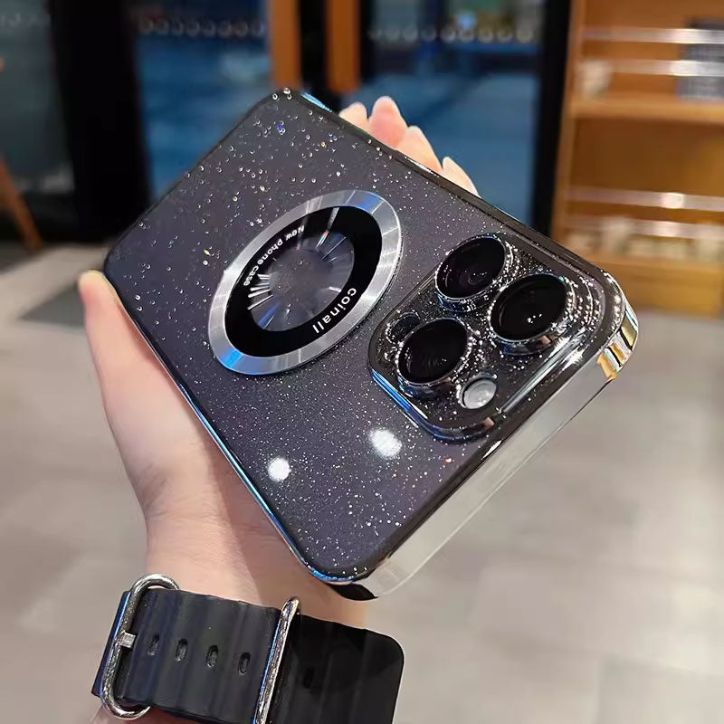 Electroplating Glitter Powder Magnetic Phone Case