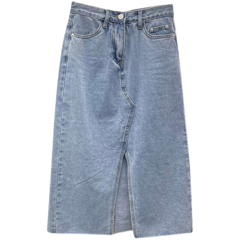 Slit Denim Skirt