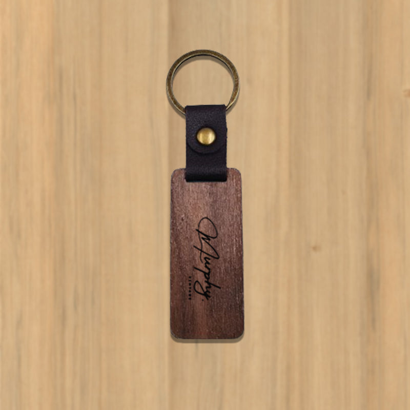 Wooden Leather Key Pendant
