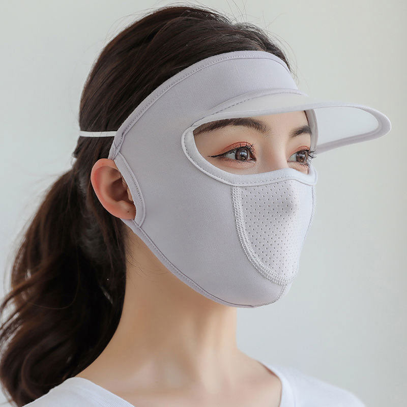 Sunscreen Mask With Brim Ice Silk Thin Sunshade Mask