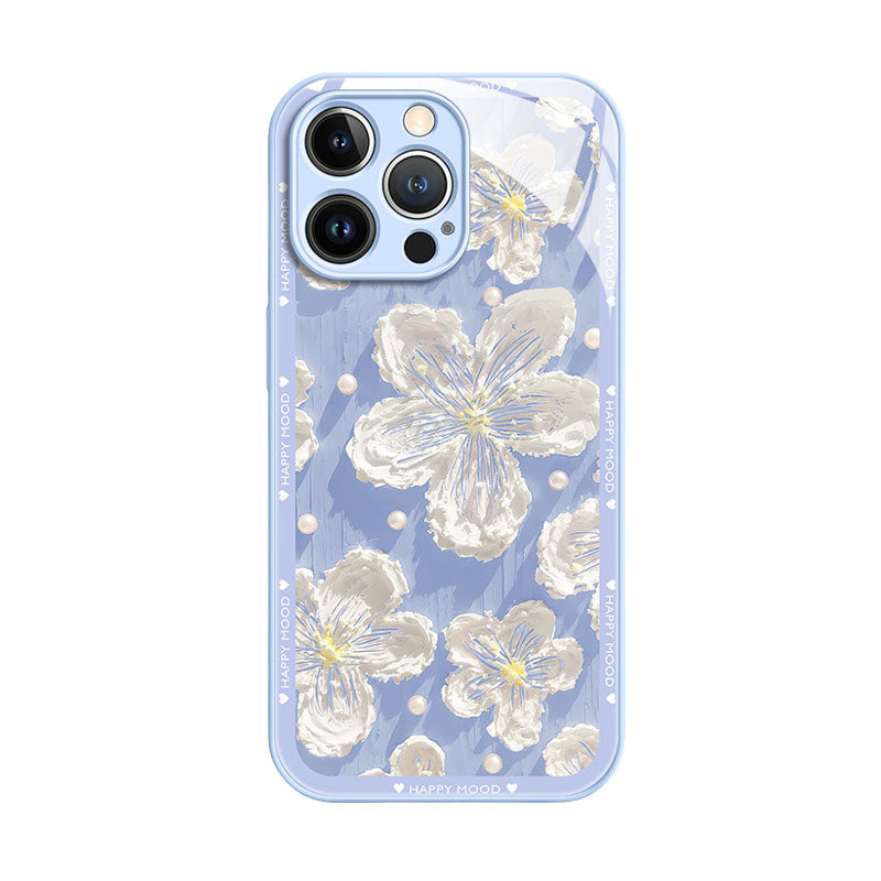 Liquid Glass Oil Painting Flower Mobile Phone Case