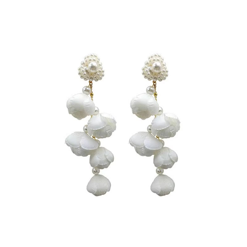 Long Floral Tassel Earrings