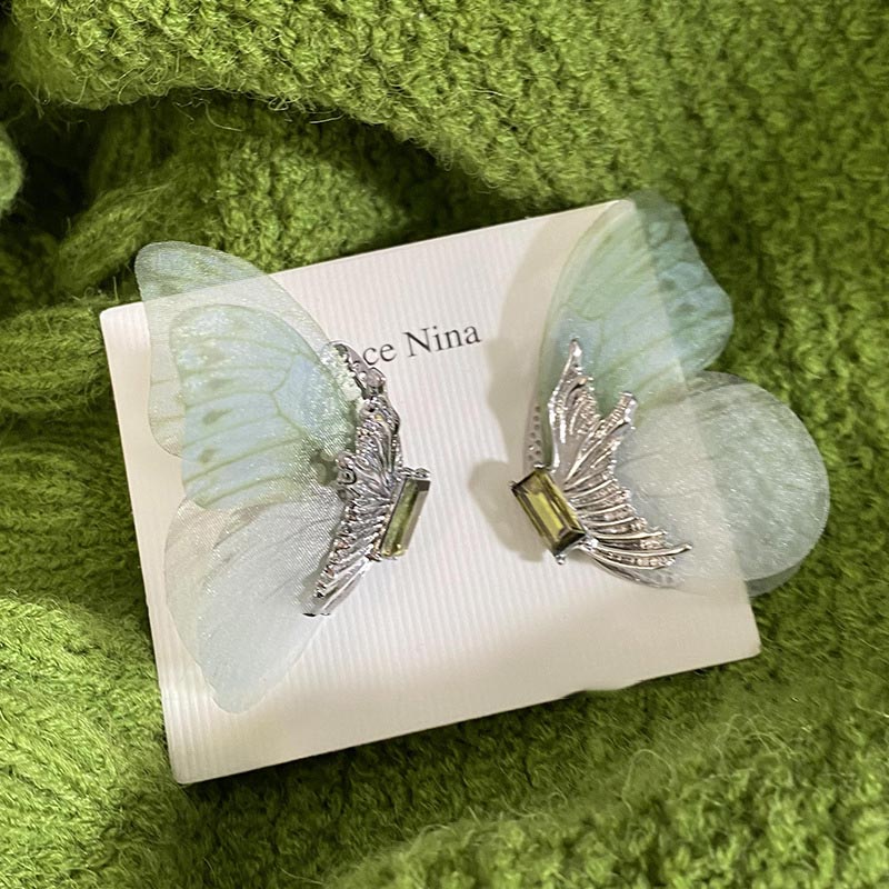 Butterfly Tassel Ear Clip Earrings