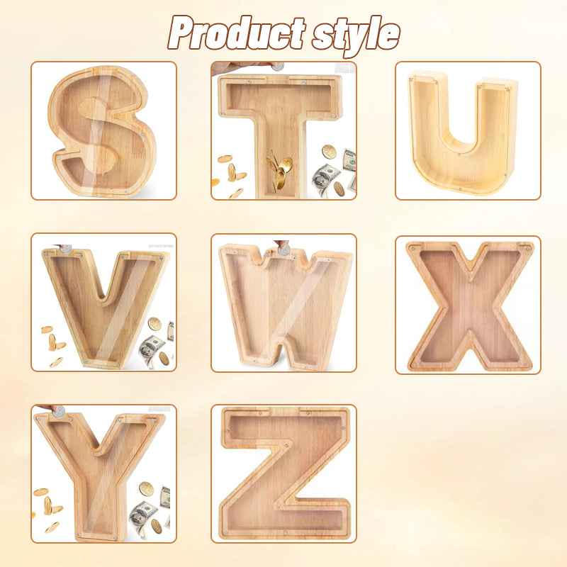 Wooden Letter Piggy Bank-Personalized Savings🌟