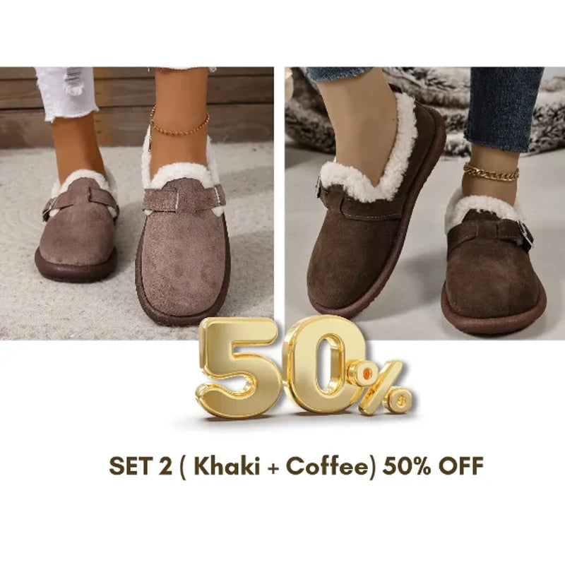 Women's Plush Round Toe Slip-On Flats