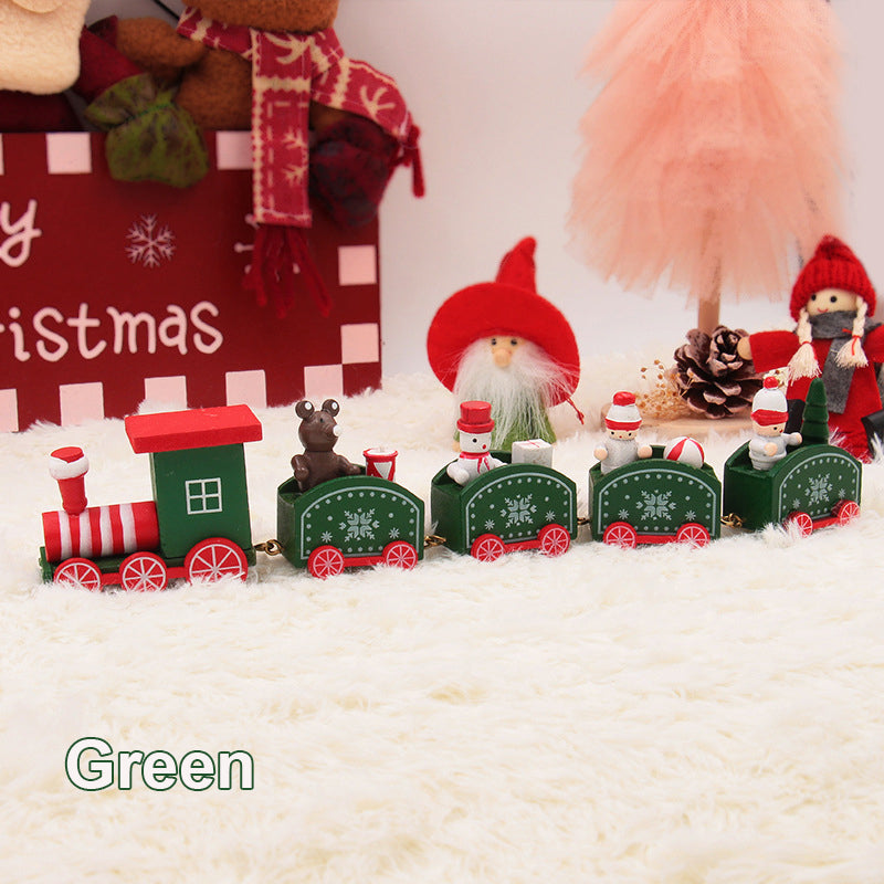 Wooden Train Christmas Decoration Toy