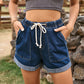 Women'S Tie Elastic Waist Denim Shorts