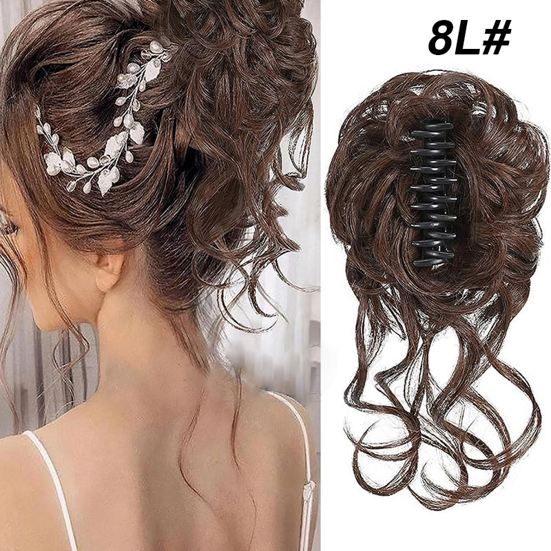 Lockiges Brötchen/Ball head wig clip