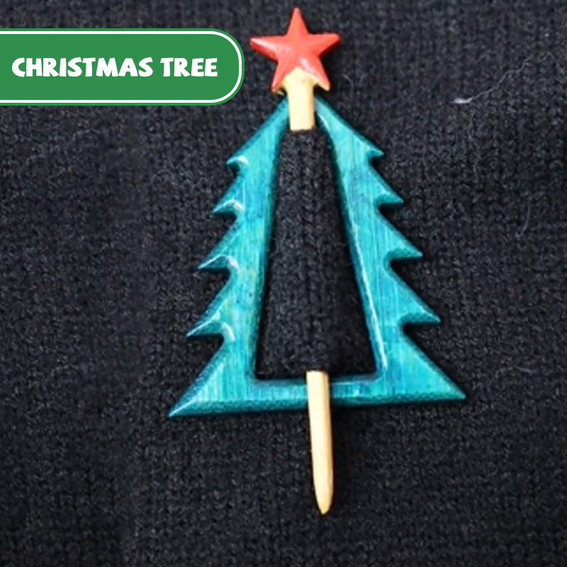 Handmade Wooden Brooch Pin