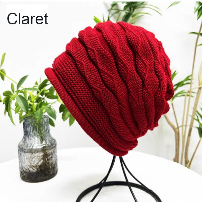 Pleated Hem Knitted Cold Hat