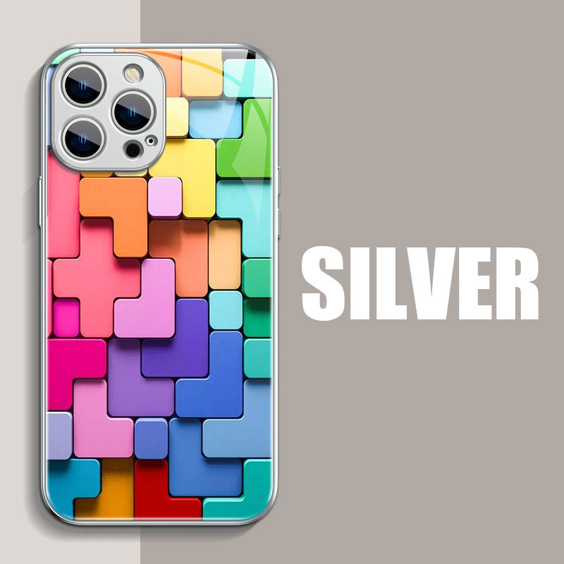 Colored Building Blocks Glass Phone Case