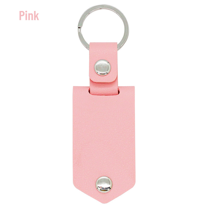 Custom Leather Photo Text Keychain Anniversary Gift For Couple