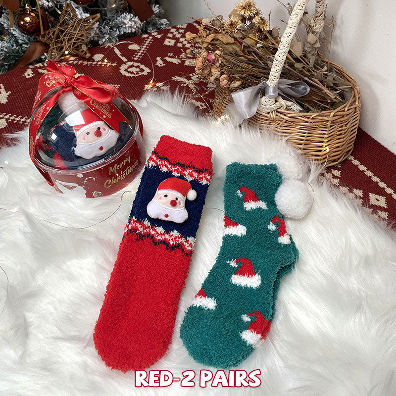 Cute Christmas Coral Fleece Socks