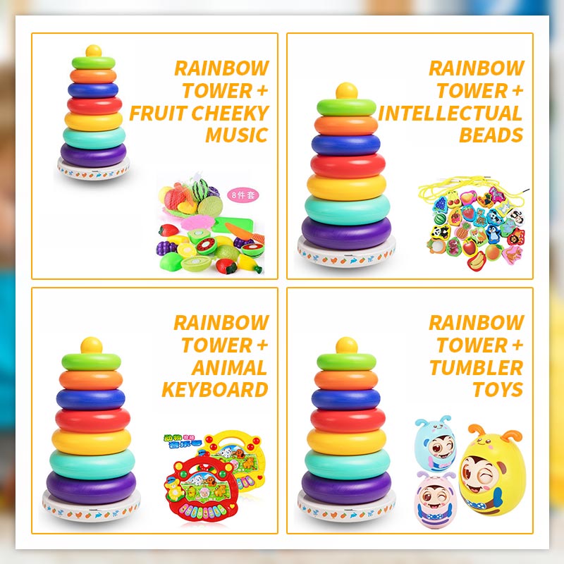 Children'S Jenga Le Educational Toy Rainbow Tower