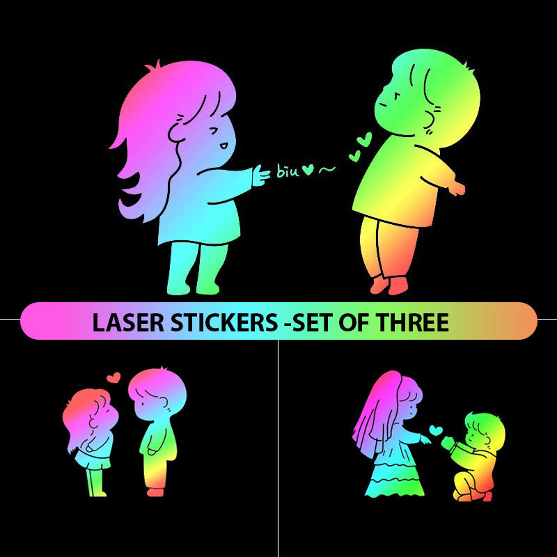 Car Reflective Door And Window Couple Stickers