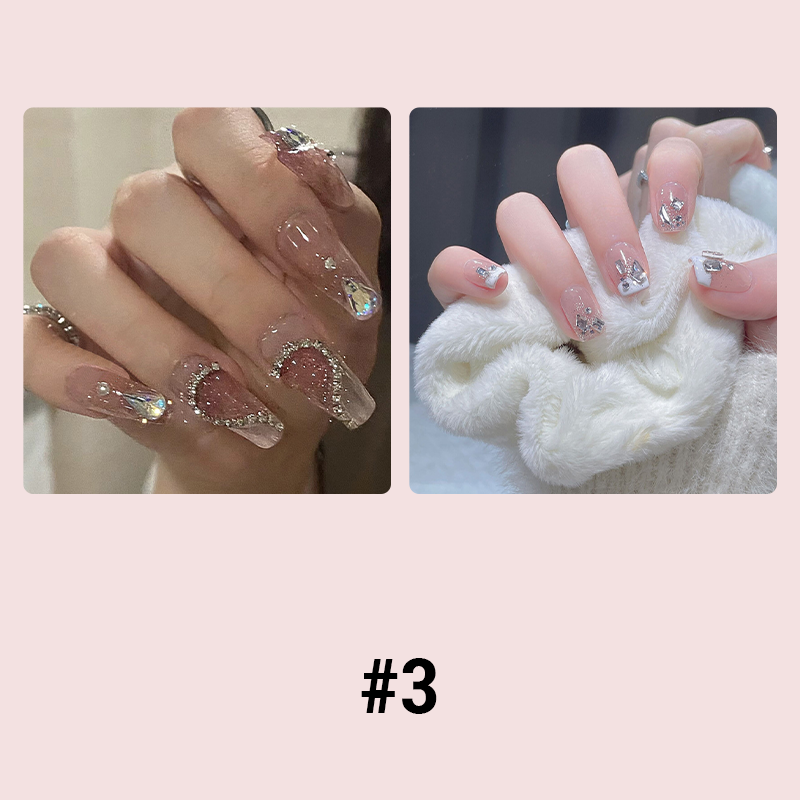 Glass Diamond Manicure Nails