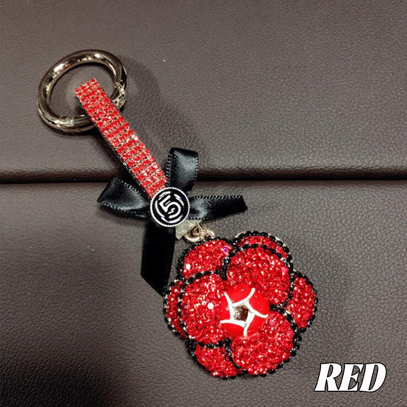 Camellia Diamond Car Keychain