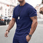 Men's Summer Short Sleeve Shorts Set