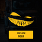 Auto-Aufkleber „Zähne schielen, lächeln“./Teeth squint evil smile sticker