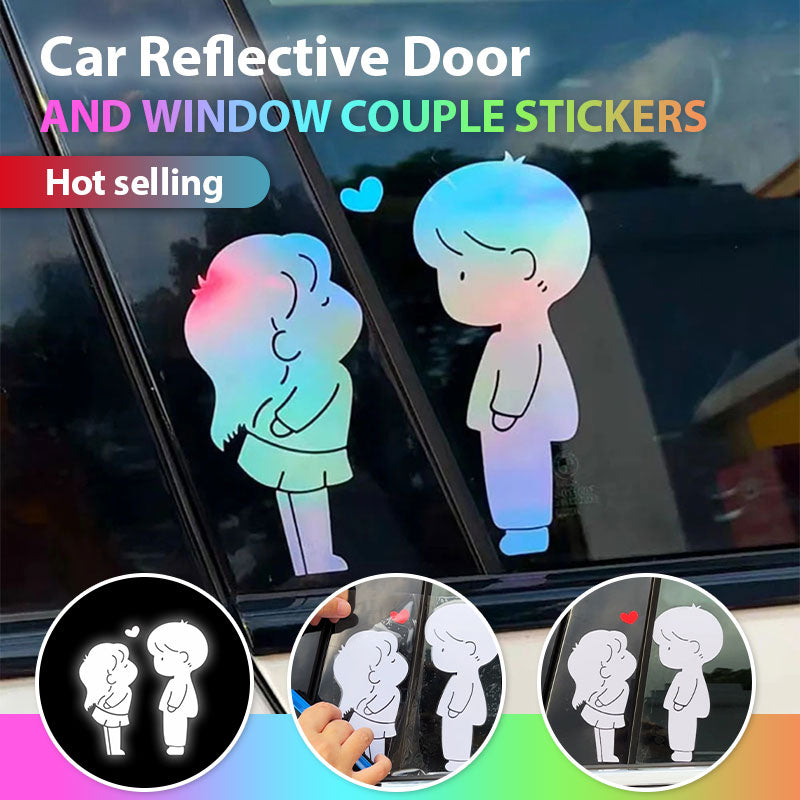 Car Reflective Door And Window Couple Stickers