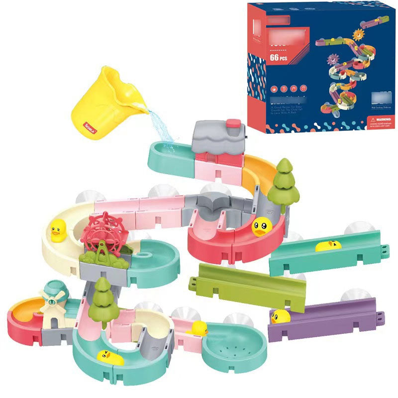 Diy Baby Playing With Water Sprinkler Assembled Track Slider