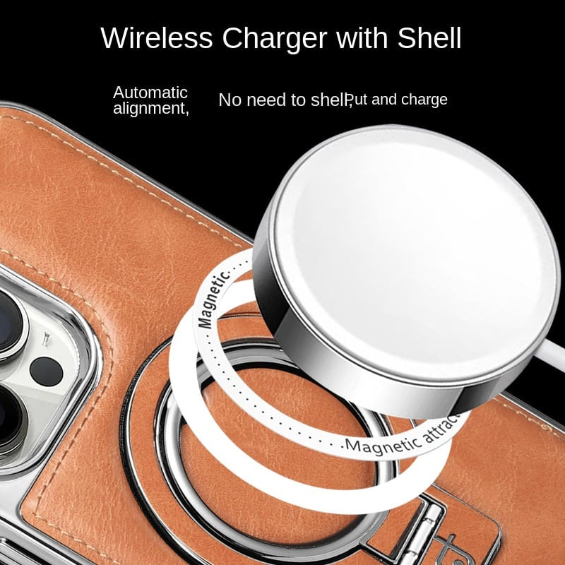 Leather Magnetic Holder Mobile Phone Case