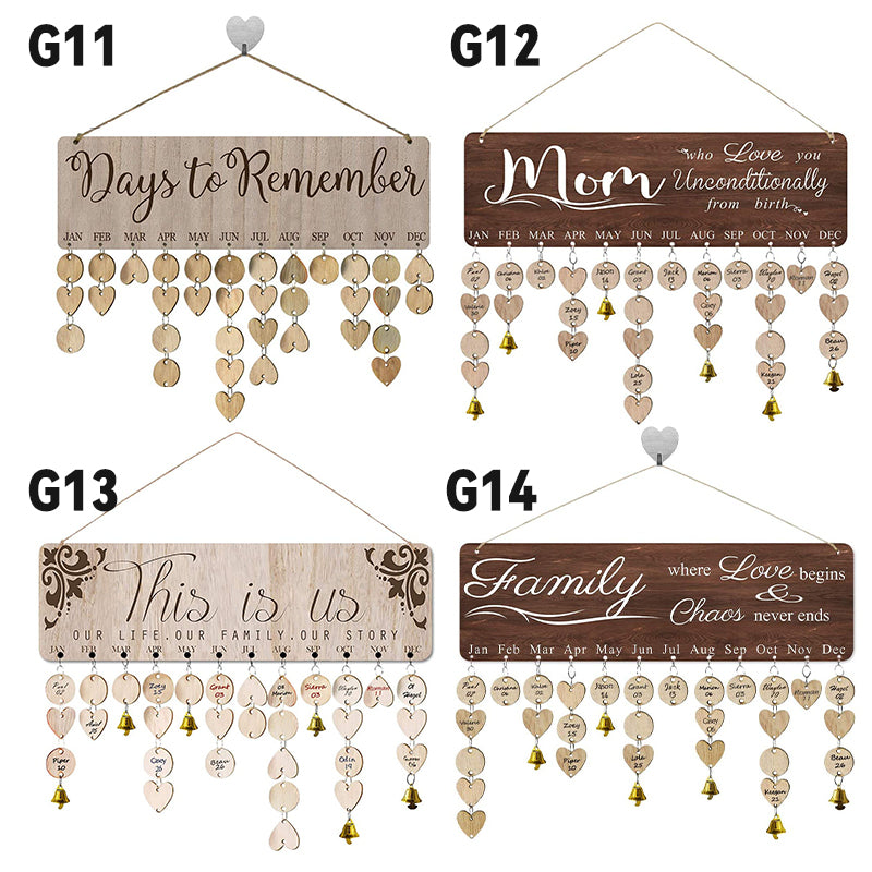 Christmas Creative Wooden Bell Calendar Pendant