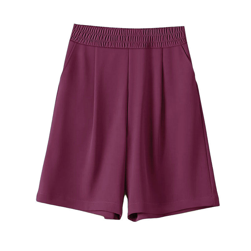 High Waist Ice Silk Suit Shorts