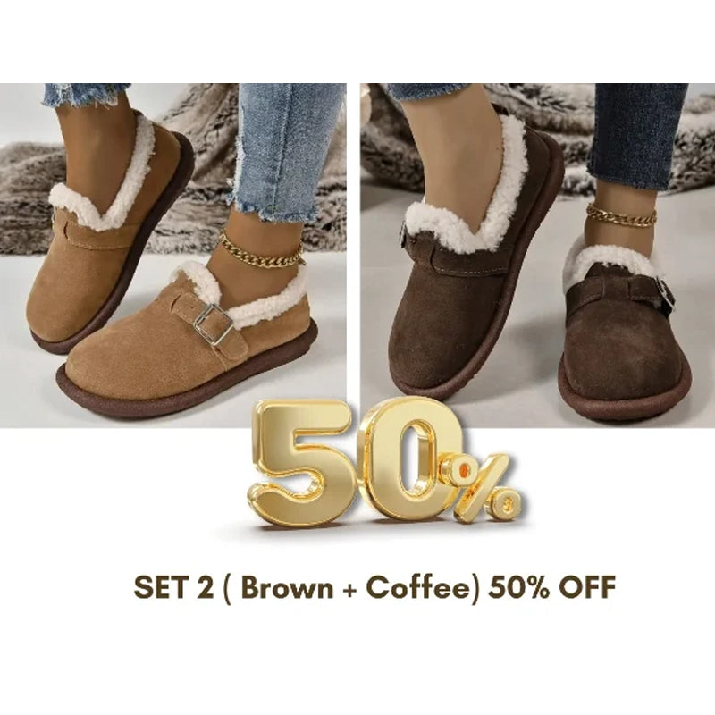 Women's Plush Round Toe Slip-On Flats