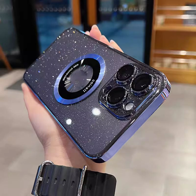 Electroplating Glitter Powder Magnetic Phone Case