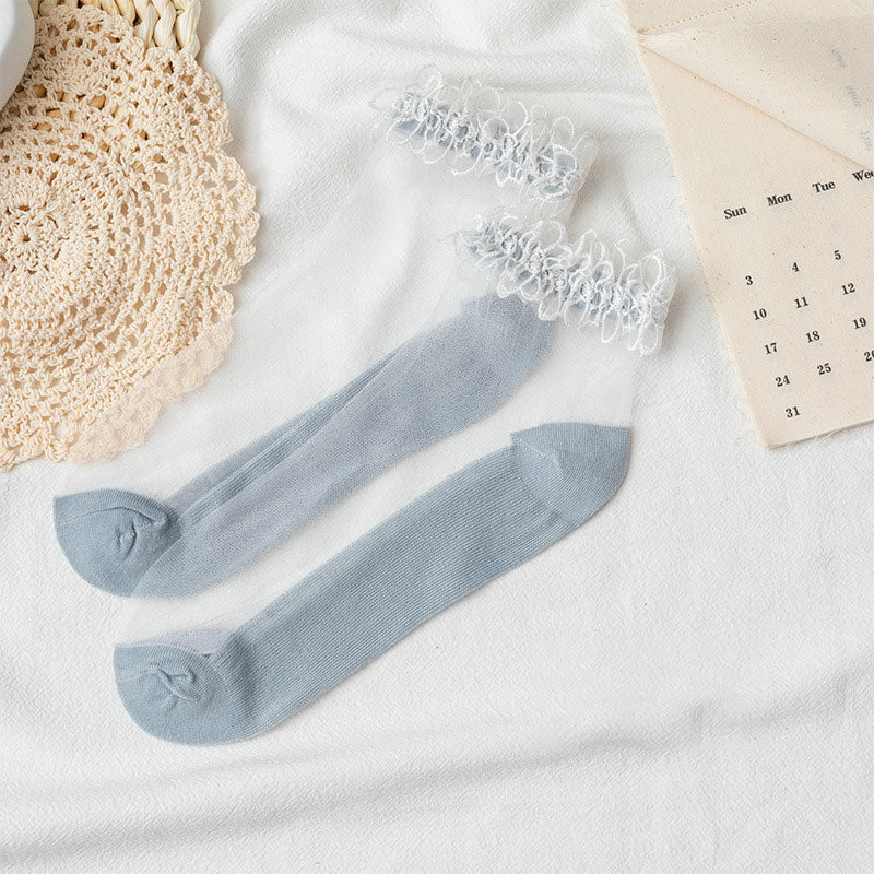 Summer Lace Crystal Socks