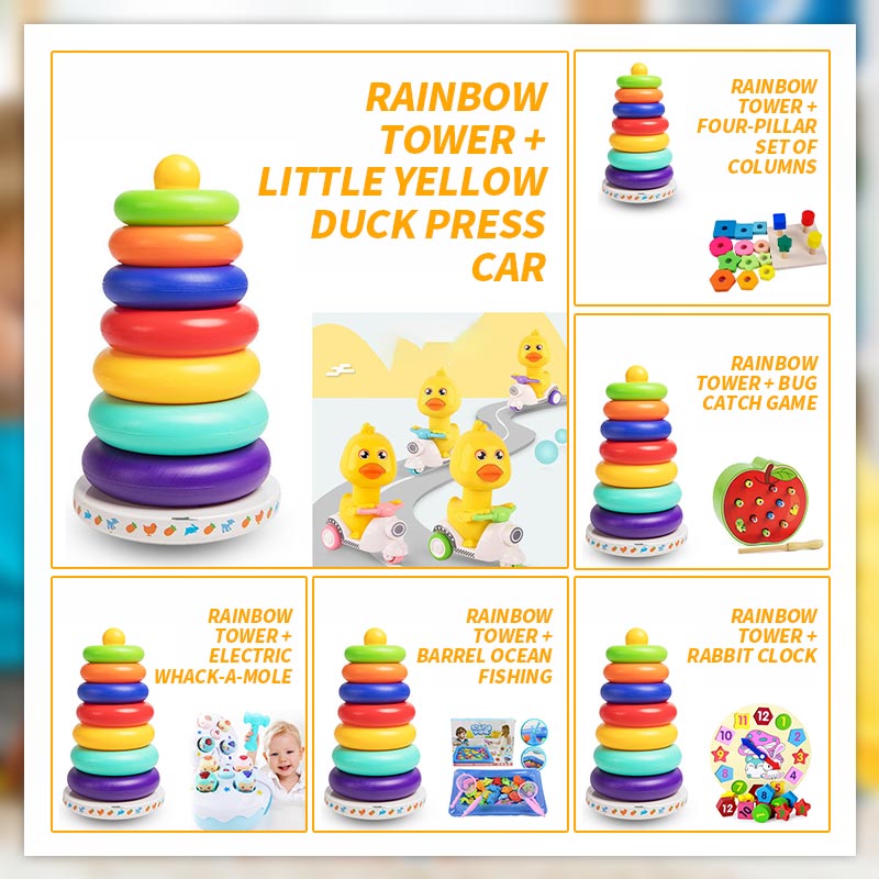 Children'S Jenga Le Educational Toy Rainbow Tower