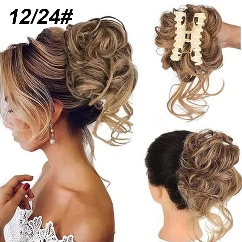 Lockiges Brötchen/Ball head wig clip