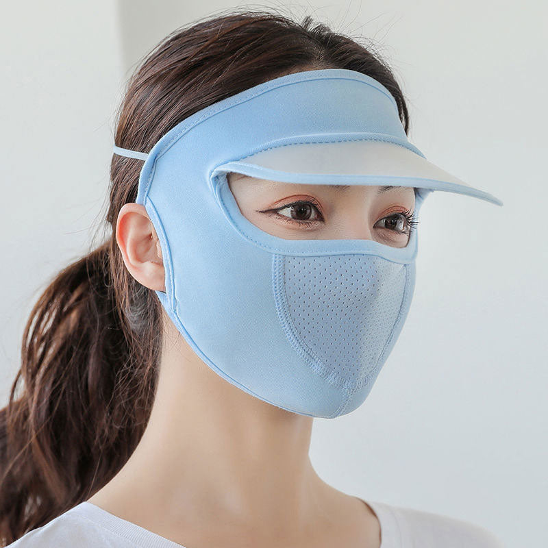 Sunscreen Mask With Brim Ice Silk Thin Sunshade Mask