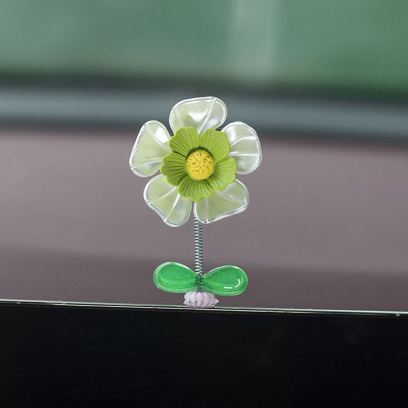 Car Center Console Shaking Head Flower Ornament（5 Pcs)