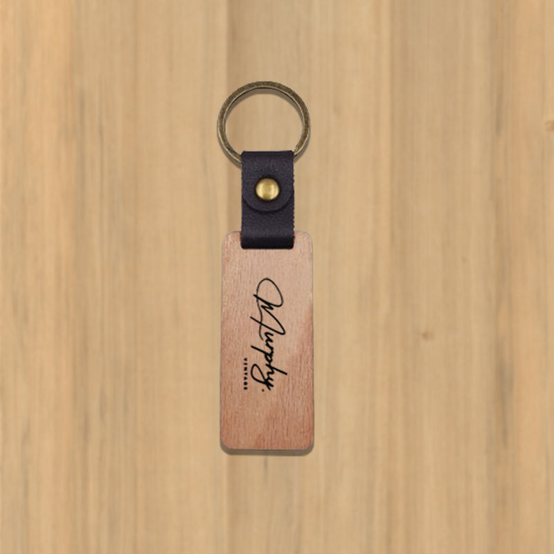 Wooden Leather Key Pendant
