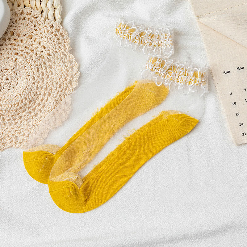 Summer Lace Crystal Socks