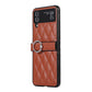 Foldable Check Ring Buckle Leather Phone Case