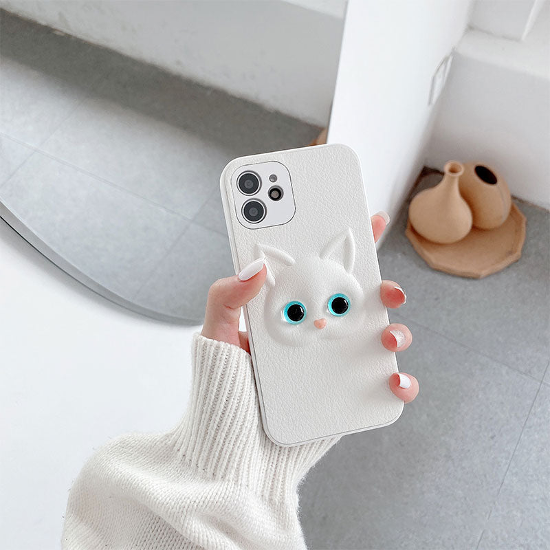 Different Pupil Black And White Cat Phone Case
