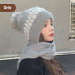 Gorro De Punto Con Bufanda Gruesa Y Cálida./knitted scarf hat