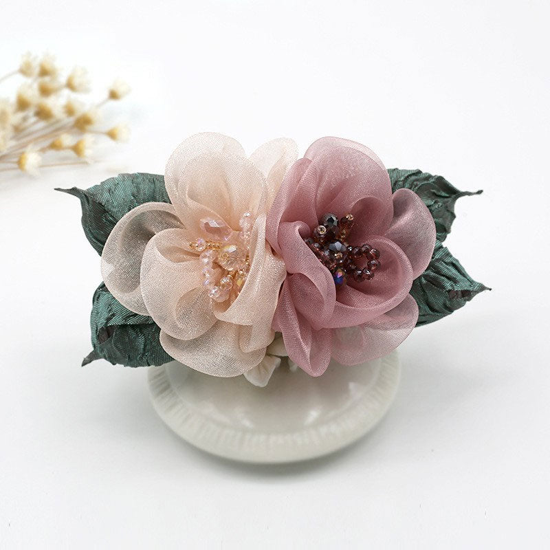 Tulle Flower Hair Net Hair Clip
