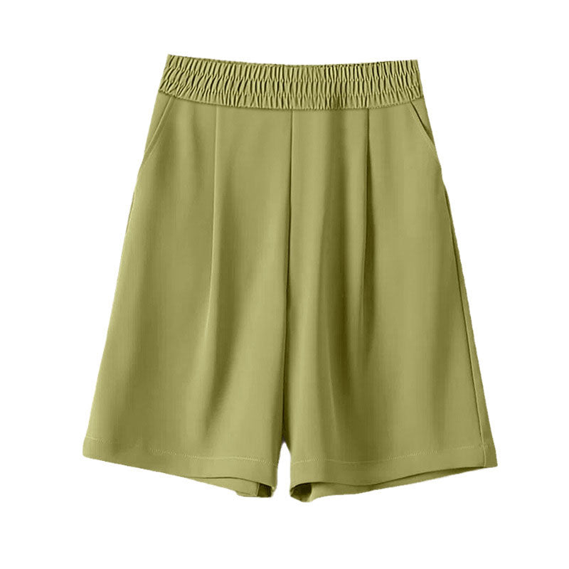 High Waist Ice Silk Suit Shorts