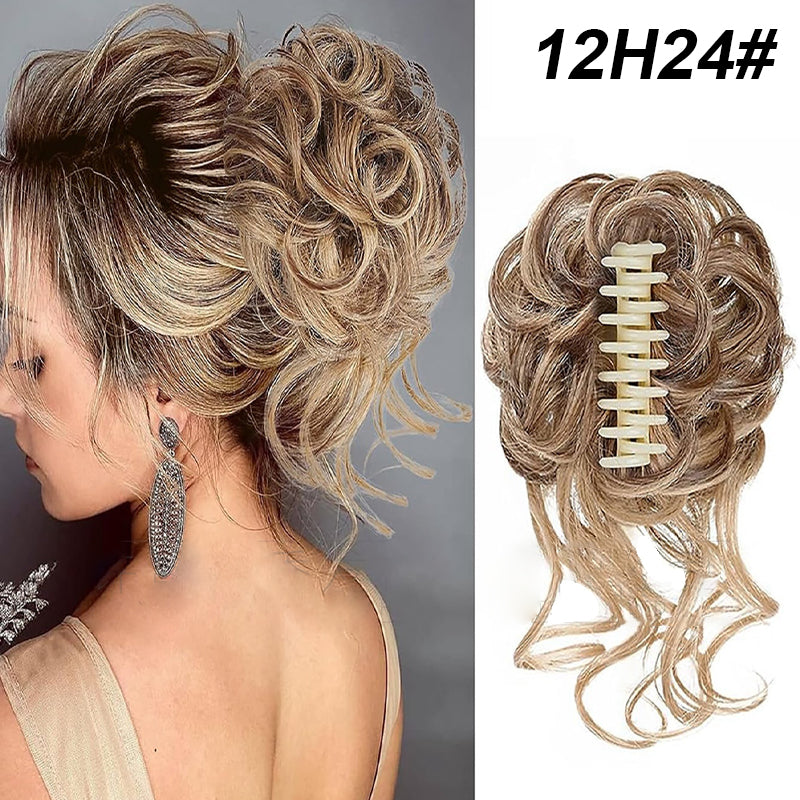 Lockiges Brötchen/Ball head wig clip