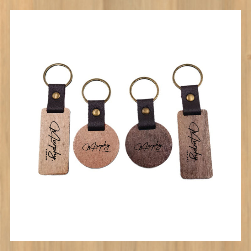 Wooden Leather Key Pendant